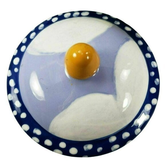 Droll Designs Teapot Tea‎ Pot With Lid Blue Flowers Floral Hand Painted - Picture 6 of 8